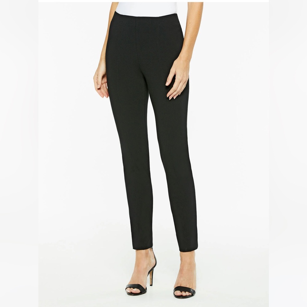 Misook Nia Slim Leg LuxeStretch Woven Pant Black Vanity Fit Medium Workwear